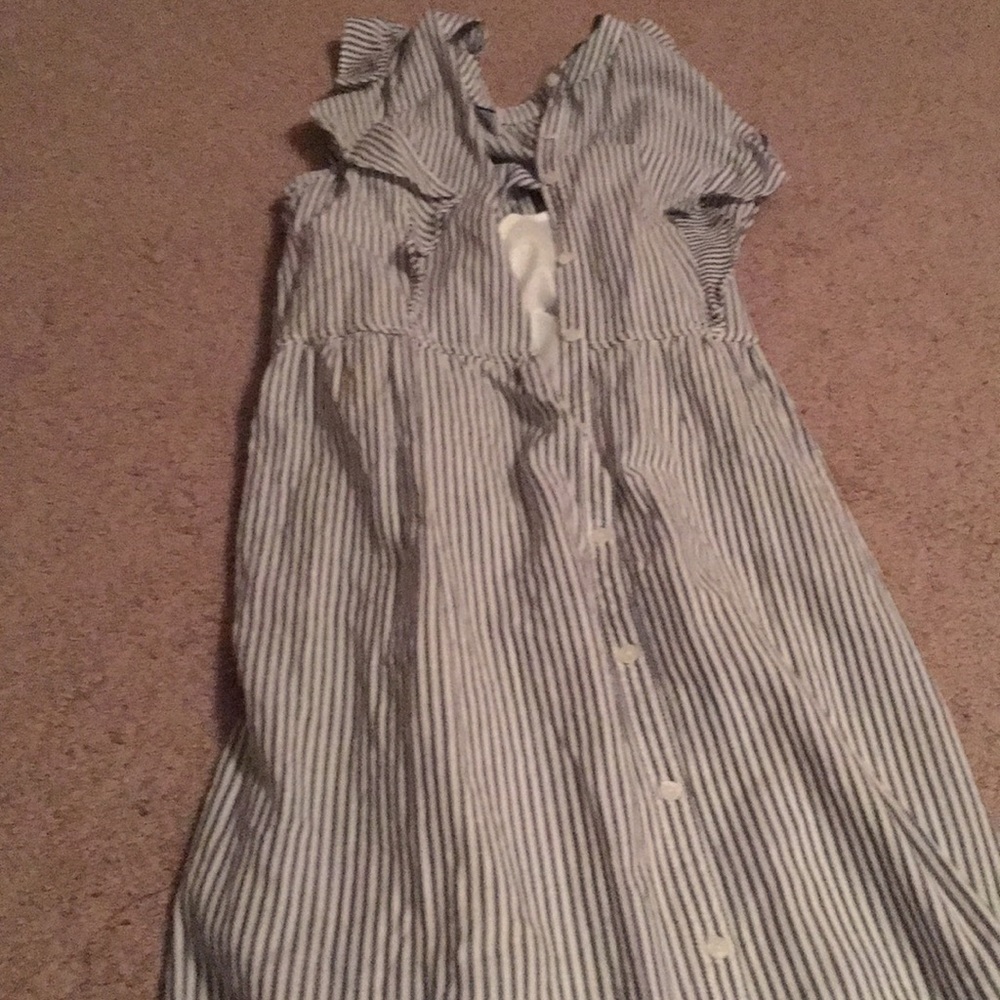 Old Navy Blue and white striped midi dress
